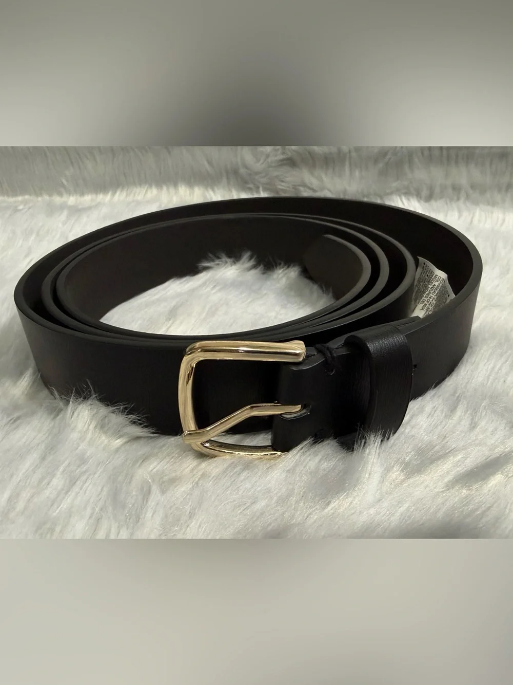 ✨ NWOT Old Navy Classic Black Faux-Leather Gold Buckle Belt ✨ Size 2X-3X